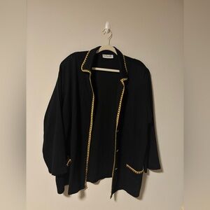 CD Daniel’s Black Cardigan with Gold Trim 2X